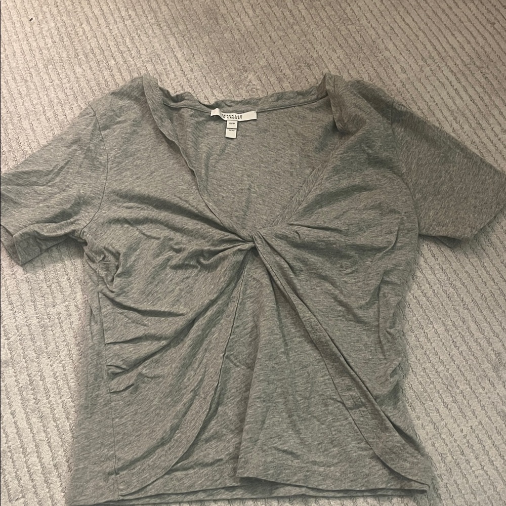 Derek Lam 10 Crosby Gray Twist Front Top